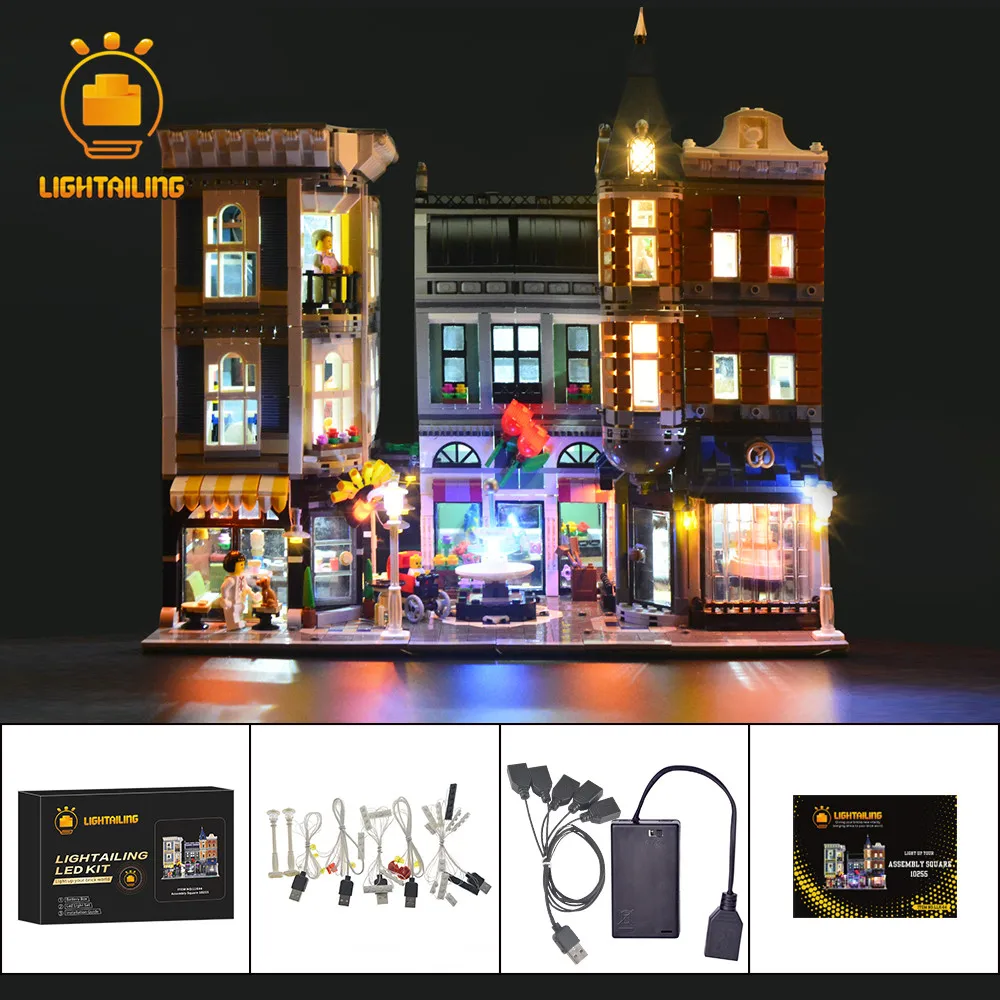LIGHTAILING LEVOU Kit de Luz Para Cerator A Praça de Montagem Conjunto Bloco de Construção Conjunto de Iluminação Compatível Com 10255 E 15019