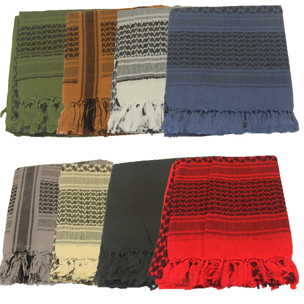 Hunting Tactical Keffiyeh Shemagh Desert Arab Scarf Shawl Neck Cover Head Wrap Hiking Shooting Accessories