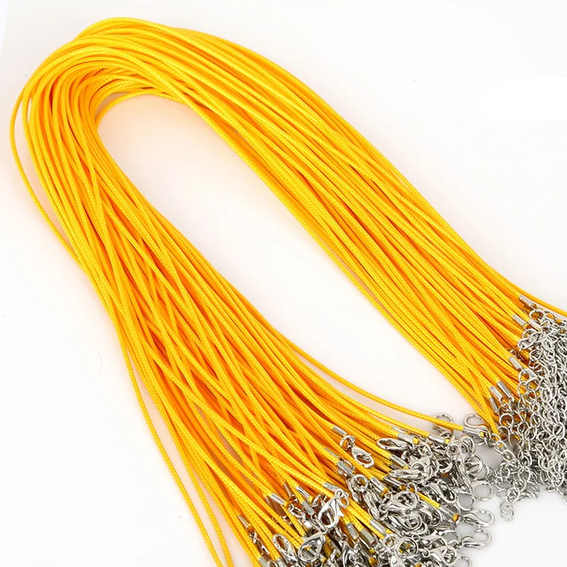 10 Pcs/lot 1.5mm DIY Faux Leather Cord Adjustable Chains Pendant Necklace Rope Charms Findings Lobster Clasp String 17 Colors