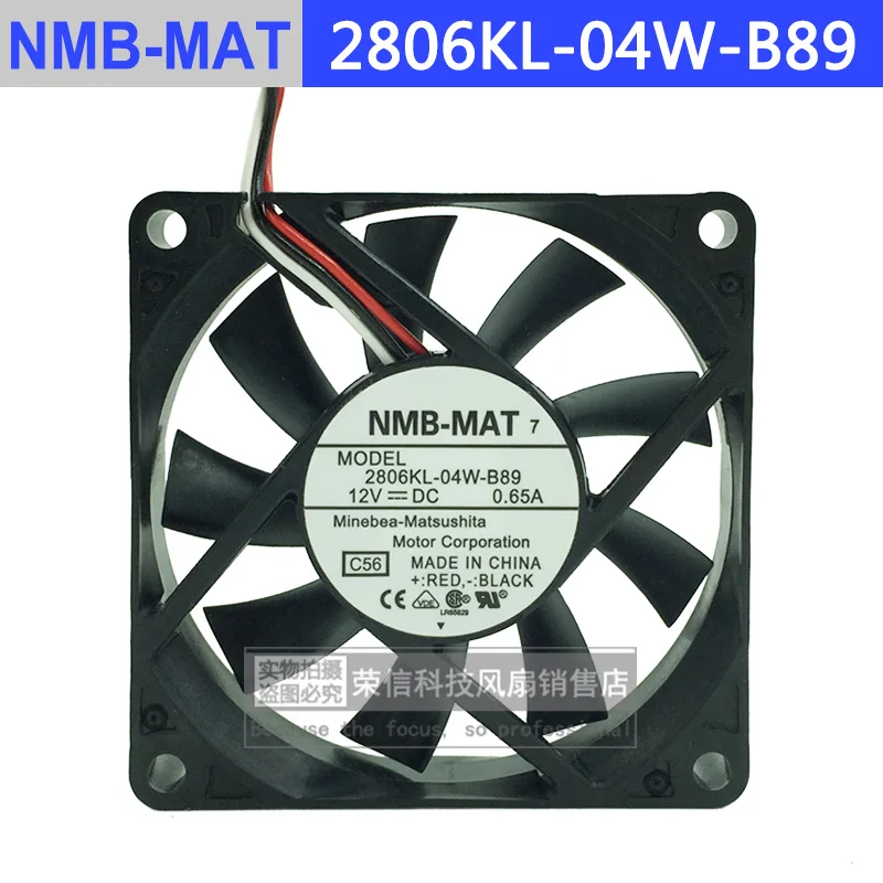 

NMB-MAT 2806KL-04W-B89 C56 DC 12V 0.65A 70x70x15mm Server Cooling Fan