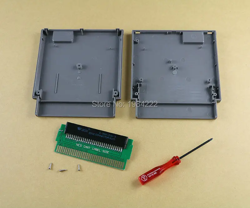 Convertidor adaptador de 60 pines a 72 pines con chip CIC instalado para sistema de consola NES con estuche de cartucho y destornillador, 1 ud.