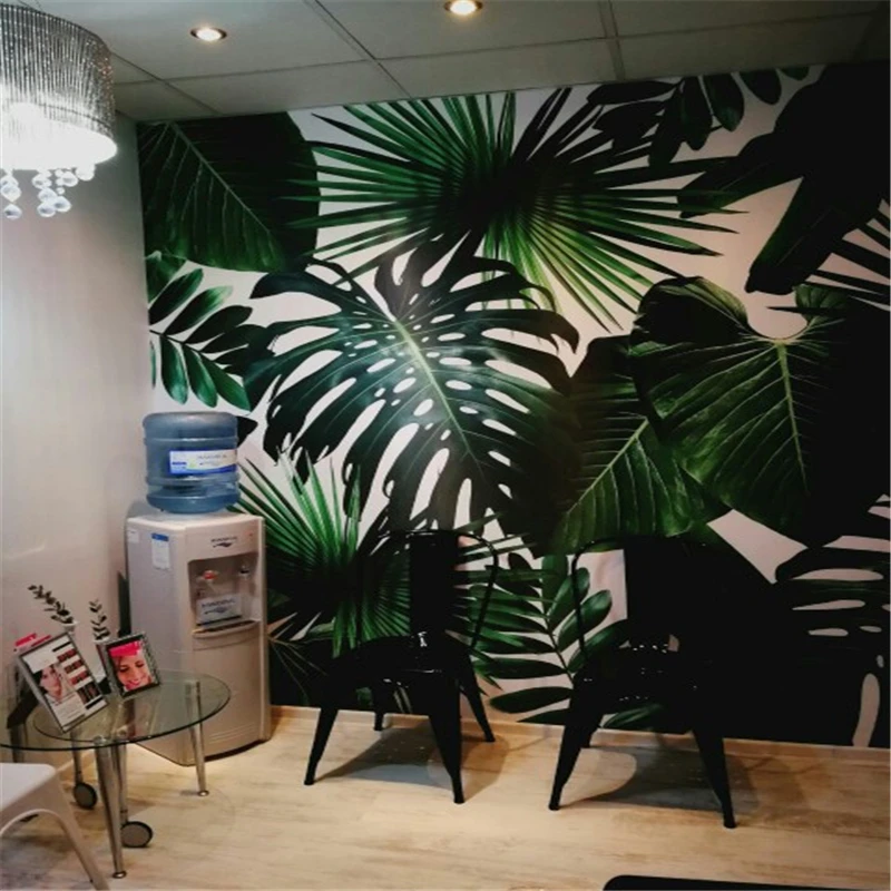 

Современные обои ретро обои зеленый банановый лист гостиная ТВ фон стены 3d обои