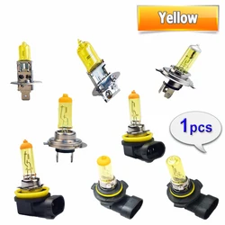 Hippcron 1 PCS Giallo H1 H3 H4 H7 H8 H11 9005 9006 Lampadina Alogena 12V 55W 3000K vetro di quarzo del Xeno Del Faro Dell'automobile Lampada Auto