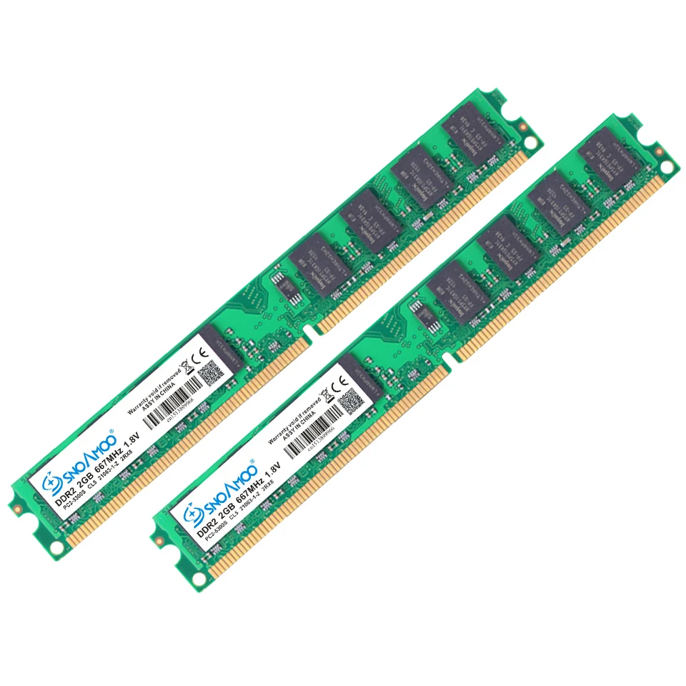 SNOAMOO Desktop PC RAMs DDR2 4GB(2x2GB) 800MHz PC2-6400S 240-Pin 1.8V DIMM For Intel and AMD Compatible Computer Memory Warranty