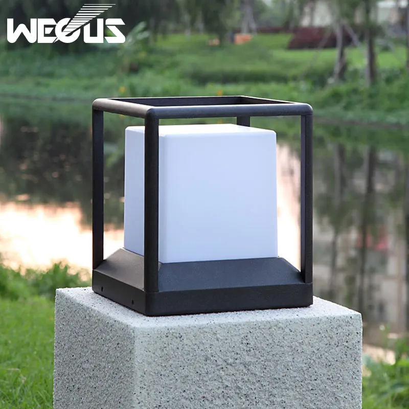 IP 65 Waterproof Garden Light Modern Aluminum Pillar Light Outdoor Courtyard Villa Landscape Fence Pole Lawn Bollards Light