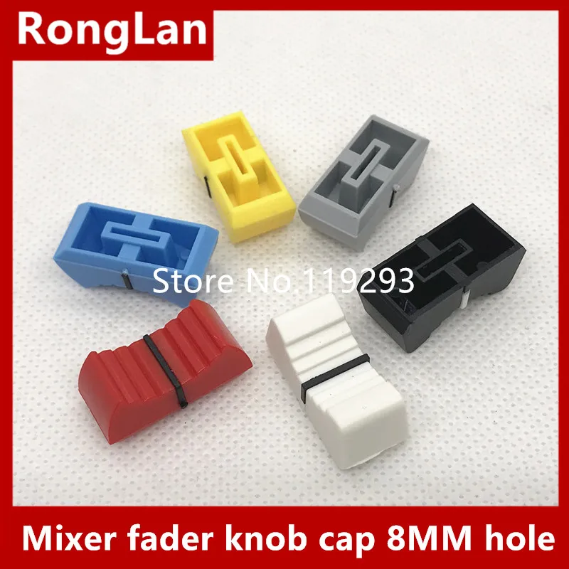 [BELLA]Mixer fader knob cap word shouted hole width 8MM red and blue and yellow lime--50PCS/LOT