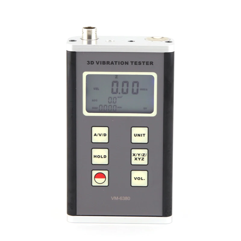 Portable Vibration Meter 3-Axis Piezoelectric Accelerometer VM6380 Digital Vibrometer High Accuracy Piezoelectric Accelerometer