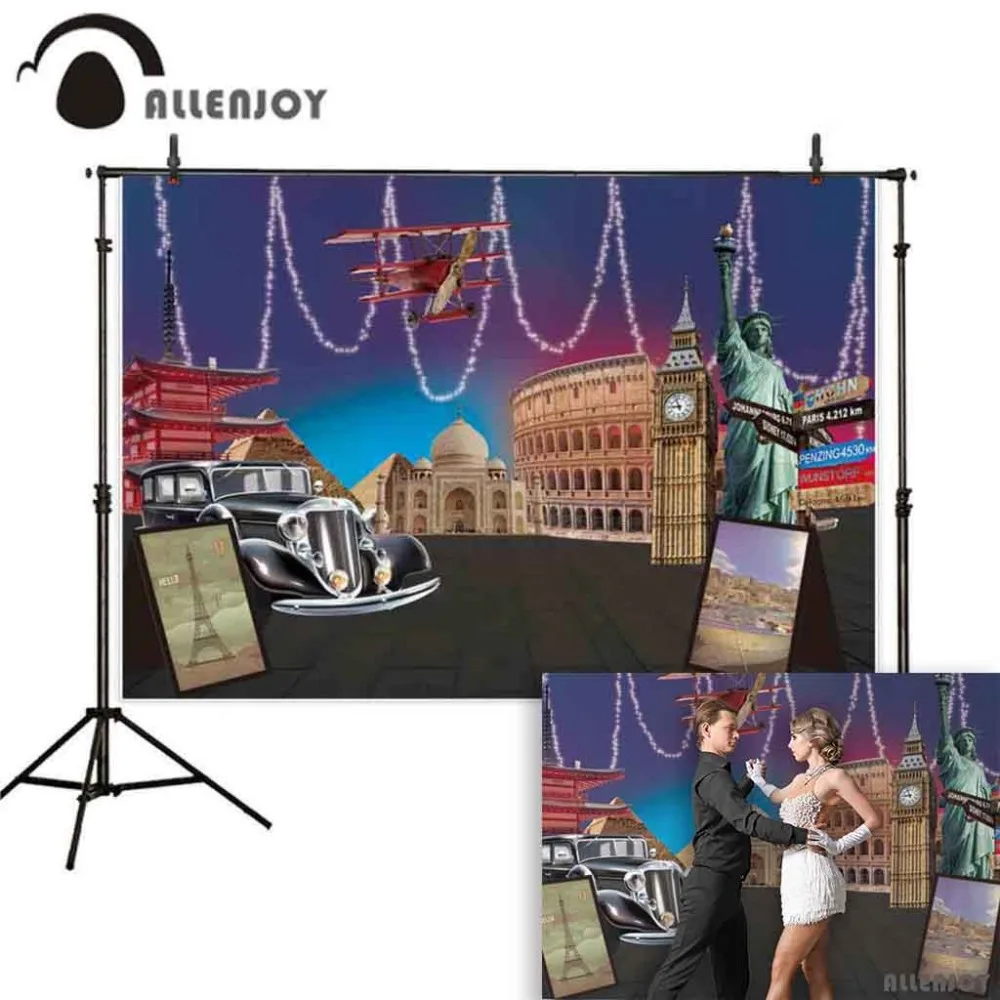 Allenjoy photo background for studio travel famous building romantic photography backdrop photocall party photo shoot prop