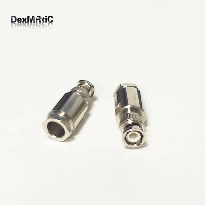 1PC BNC male plug  RF Coax Connector Clamp for RG8 RG213 LMR400 straight Nickelplated  NEW wholesale