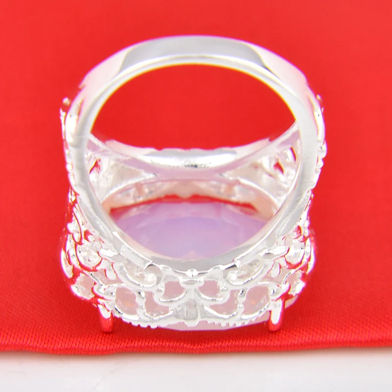 Luckyshine 16*12mm Oval Cut Rainbow Moonstone Gemstone Silver Rings Size 7 8 9