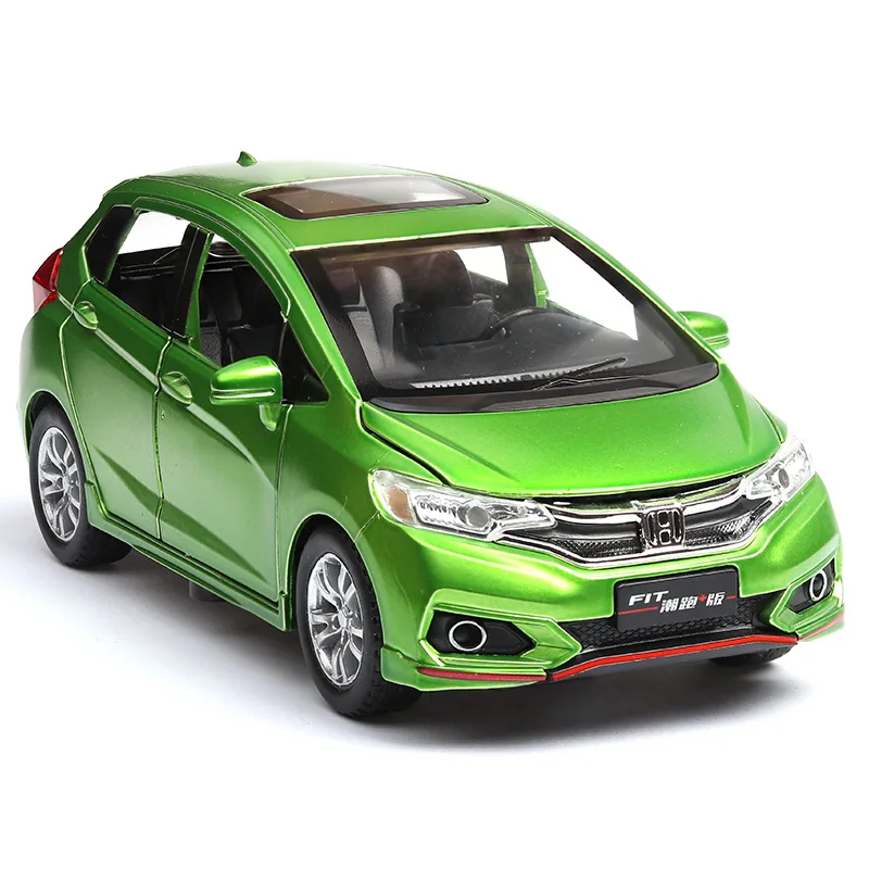 1:32 alloy pull back car models,high simulation Honda Fit,metal diecasts,pull back &flashing & musical,free shipping