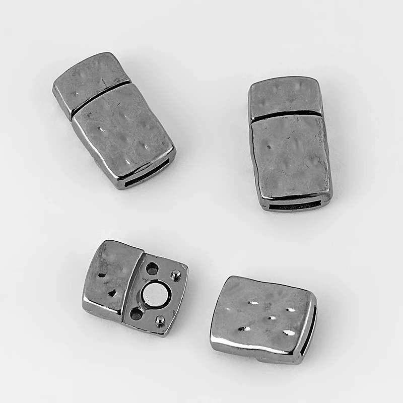 3Sets Flat Strong Magnetic Clasp Cord End Clasp Connector For 10x2mm Flat Leather Cord Bracelet DIY Jewelry Making Supplies