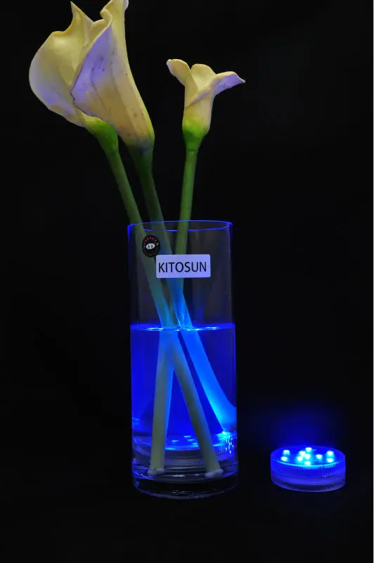 7cm Runde LED Licht Basis mit Fernbedienung Hochzeit Centerpeice Vasen Uplights