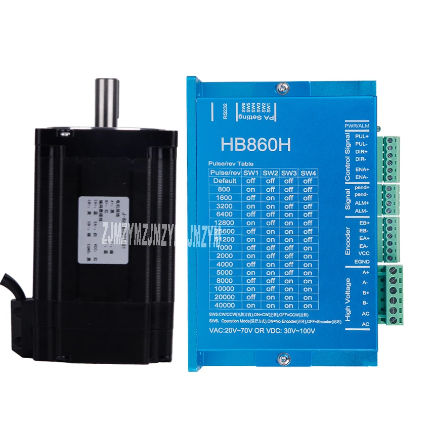 Stepper Servo Motor 18HBS3401+HB860H Torque 8N.M 140MM Driver 86 Closed Loop Stepper Servo Motor Driver Kit 30-100V 1600r/min