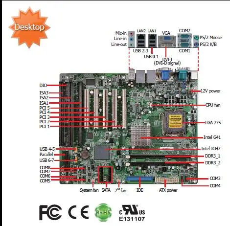 EL620 100% OK Original IPC Mainboard EL620-C 5*PCI industrial motherboard 3*ISA with CPU RAM VGA 2*LAN 8*COM