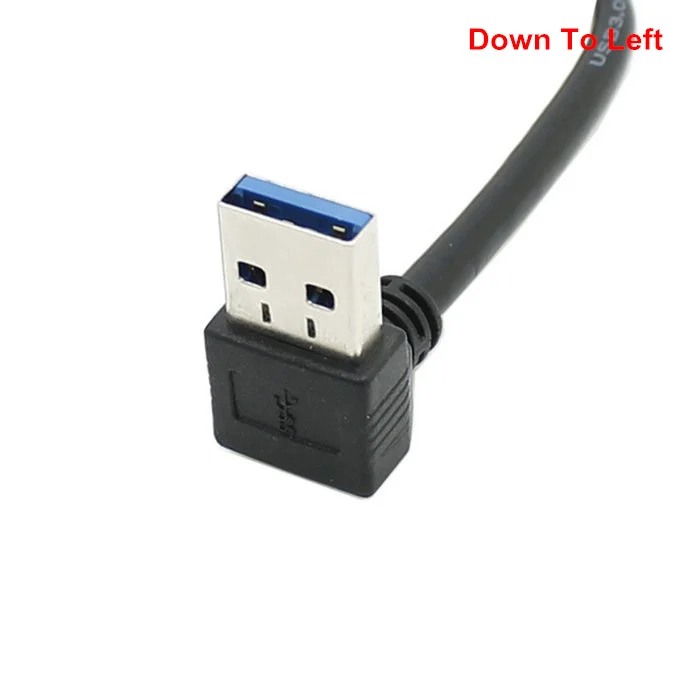 20cm up & Down/Left & Right Angled USB 3.0 to Micro 10Pin Cable Hard Disk SSD Adapter Right Angle Cable for Data Transfer
