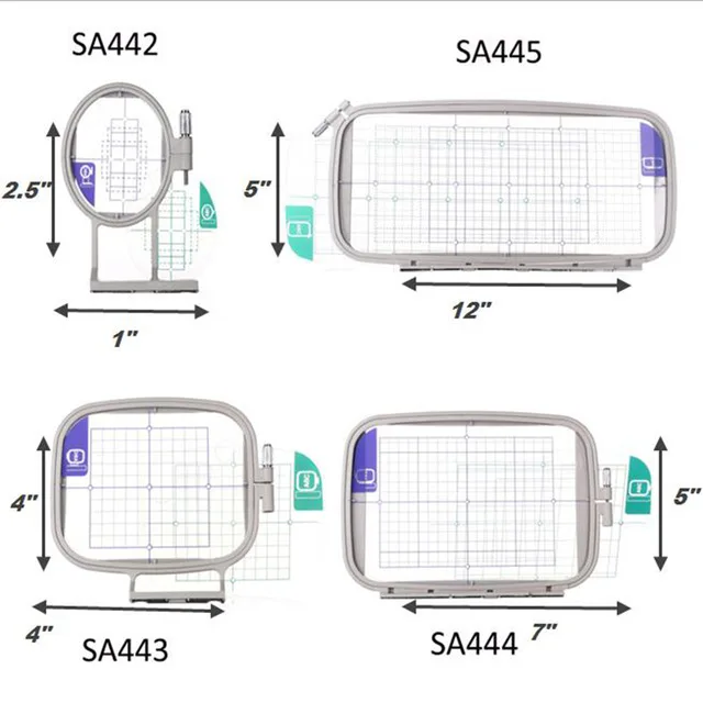 4PCS Embroidery Hoop Frame Set for Brother Innov-is 1250 1250D 700 PE-700 PE-700II PE-770 780D PC Babylock 4in1-A Sewing Machine