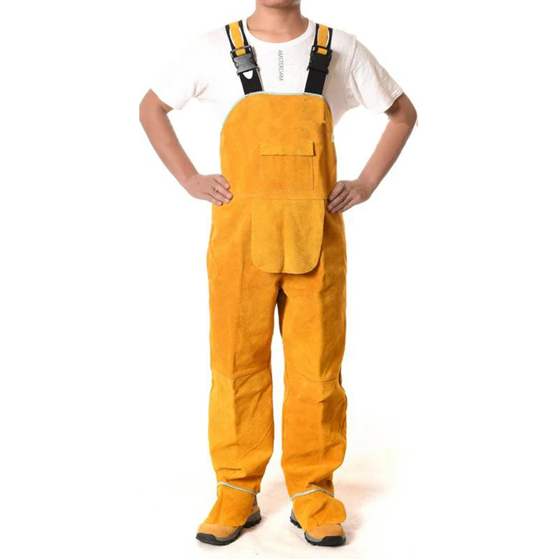 Welding Men\'s Overalls Safety Clothing Overalls High Temperature Protect Leather Flame Retardant Wear Repair Welding StrapDFW033