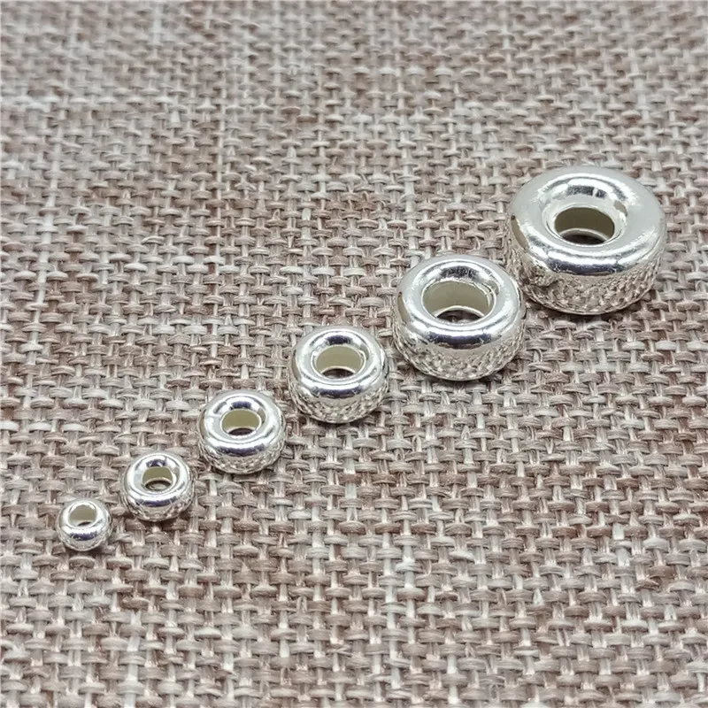 925 Sterling Silver Plain Donut Tire Beads Spacers 3mm 4mm 5mm 6mm 7mm 8mm 10mm