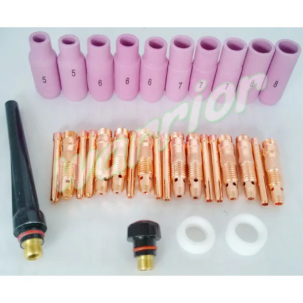 

32pcs TIG Consumables Accessories Kit Back Caps Collets Bodies Fit Welding Torches PTA SR DB WP 17 18 26 Series