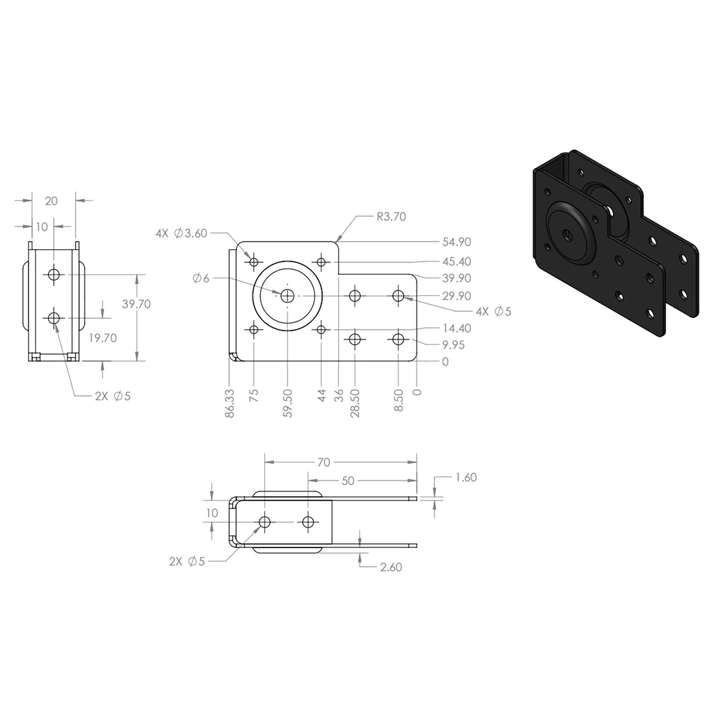 2pcs Linear Actuator End Mount build horizontal/vertical NEMA 17 belt driven for 20X40mm V-Slot Linear Rail CNC 3d printer parts