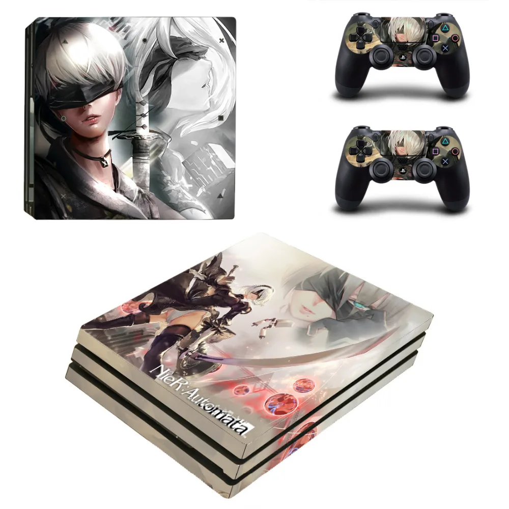 Nier automata ps4 pro adesivo de pele para sony playstation 4 pro console e controladores para dualshock 4 ps4 pro adesivos decalque