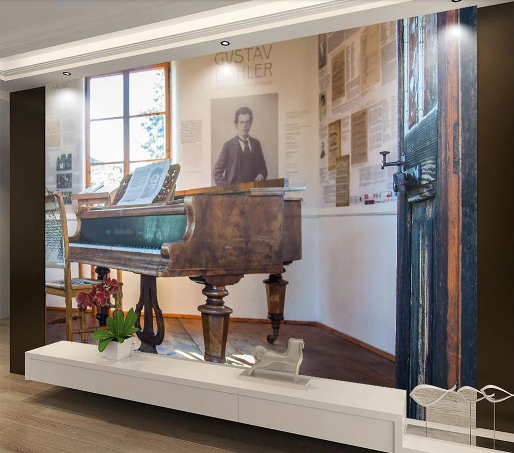 Custom wallpaper Pure snow mountain scenery background wall