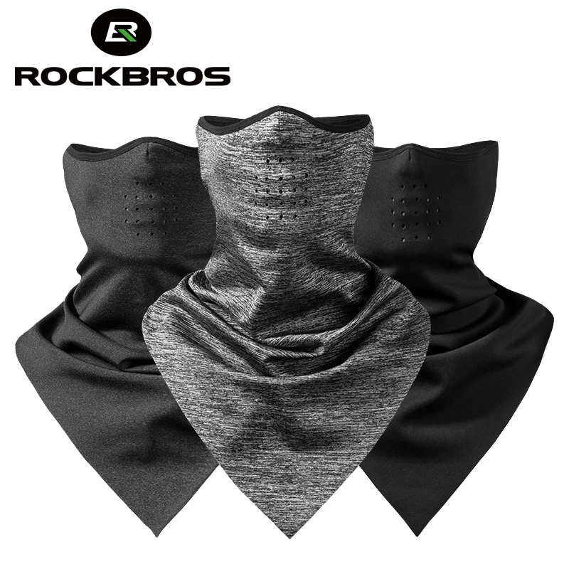 

ROCKBROS Cycling Winter Face Mask Warm Windproof Fleece Thermal Riding Scarf Breathable Bike Bicycle Equipment Sport Accessories