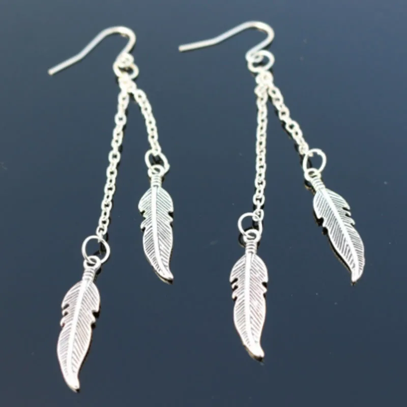 Fashion Vintage Wing Leaf Shape Drop Earrings For Women Jewelry Long Tassels Dangle Earring Bijoux Brincos Pendientes Girl Gift