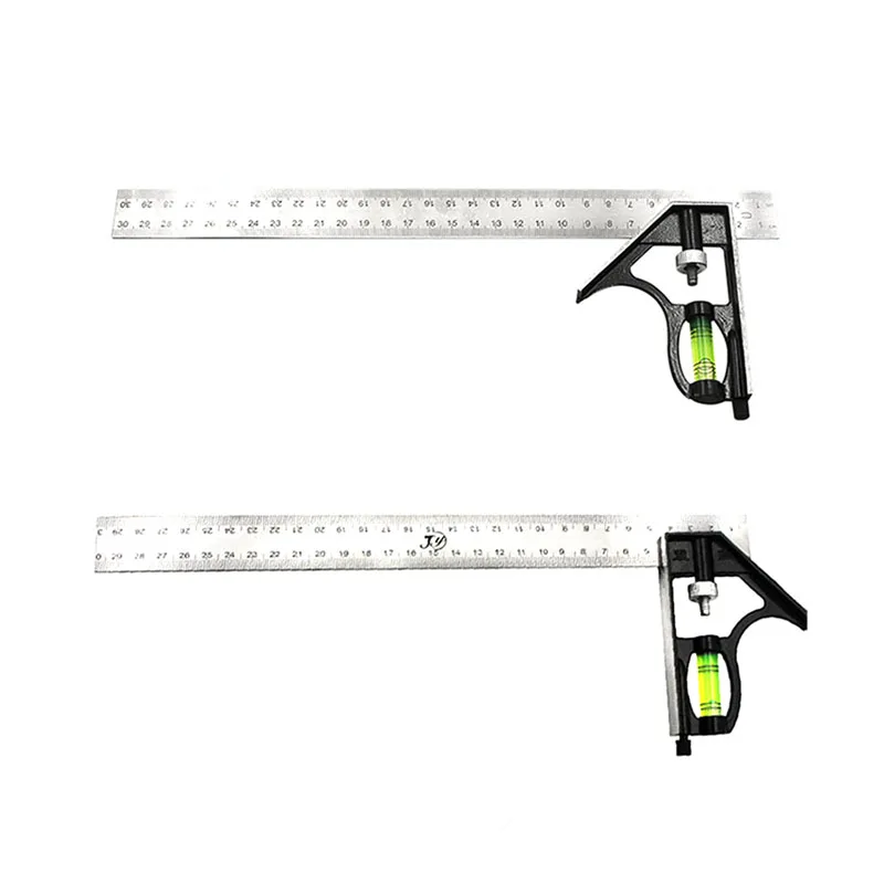 1Pcs 300Mm Verstelbare Hoek Heerser Rvs Ingenieurs Combinatie Proberen Vierkante Set Rechts Multi-Functionele Meetinstrumenten