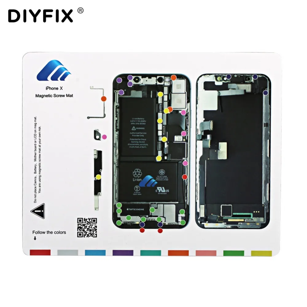 Diyfix esteira de parafuso magnético, 1 peça para iphone x 25*20 cm, guia profissional, ferramentas de reparo de celular