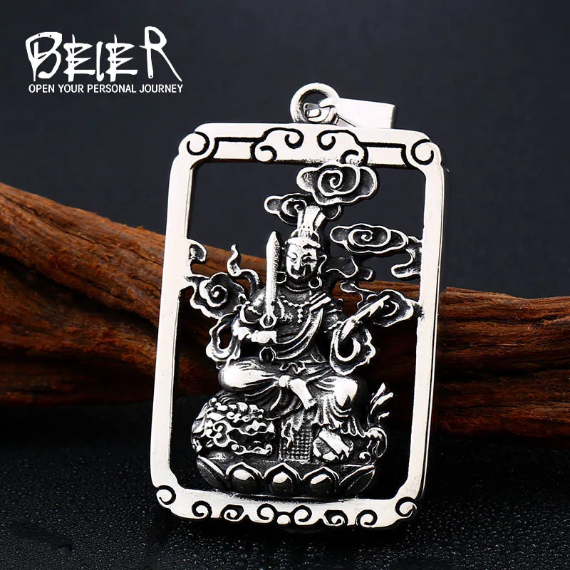 Beier 316L Stainless Steel pendant necklace New Guanyin Buddha pendant lotus throne fashion high quality gift LLLHP003P