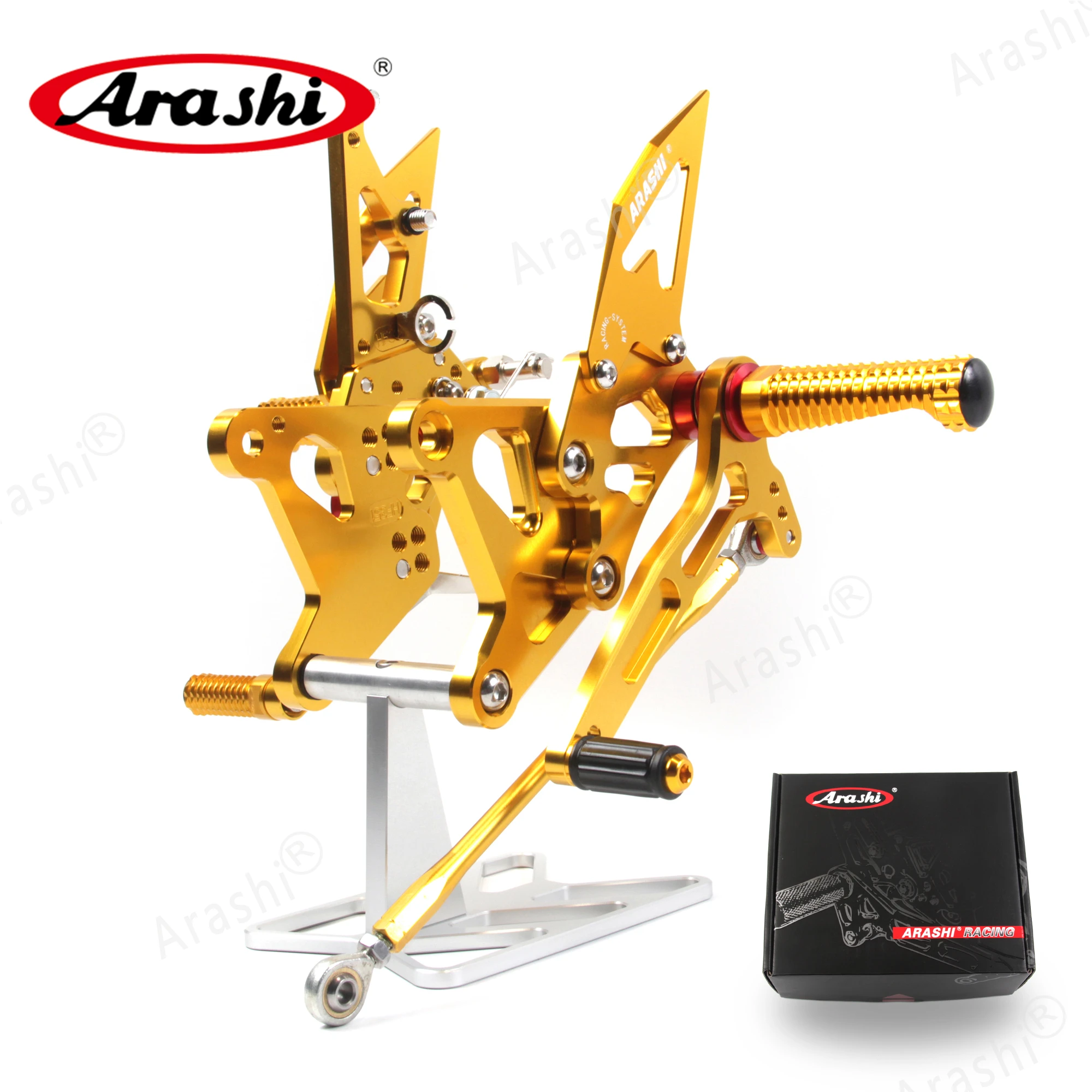 Arashi For KAWASAKI ZX6R ZX636 2005-2006 CNC Adjustable Rear Footrests Foot Pegs Rearset NINJA ZX-6R ZX 6R ZX 636 2005 2006