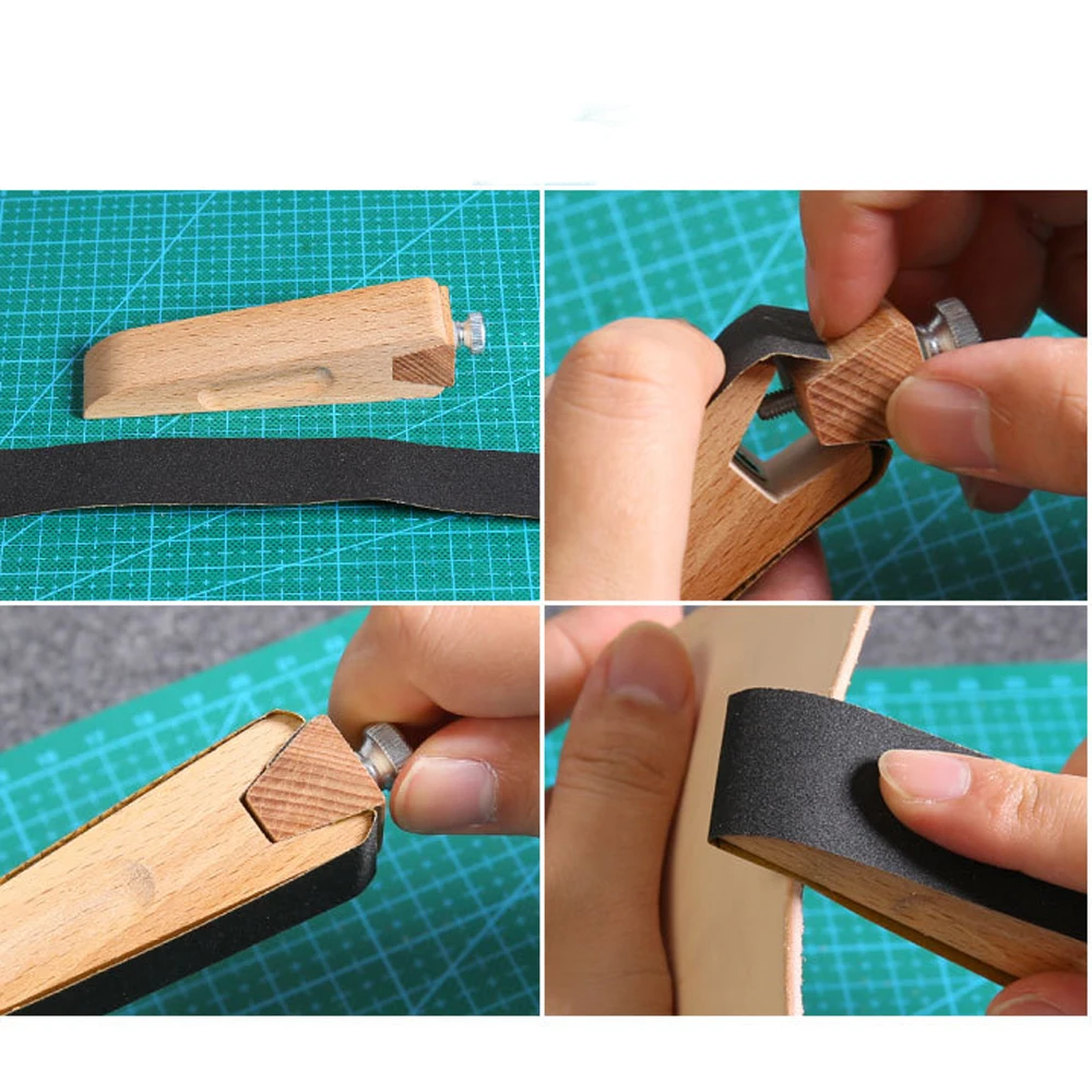 DIY leather craft edge treatment polish sand paper clip wood screw up hand + 9pcs sand paper