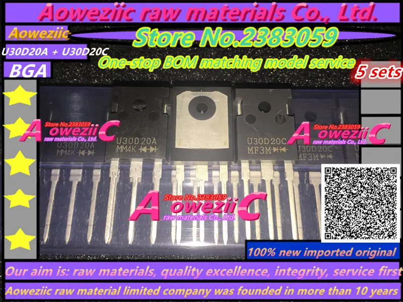 

Aoweziic 100% new imported original U30D20A U30D20C TO-247 fast recovery rectifier diode 200V 30A (1/ pair)