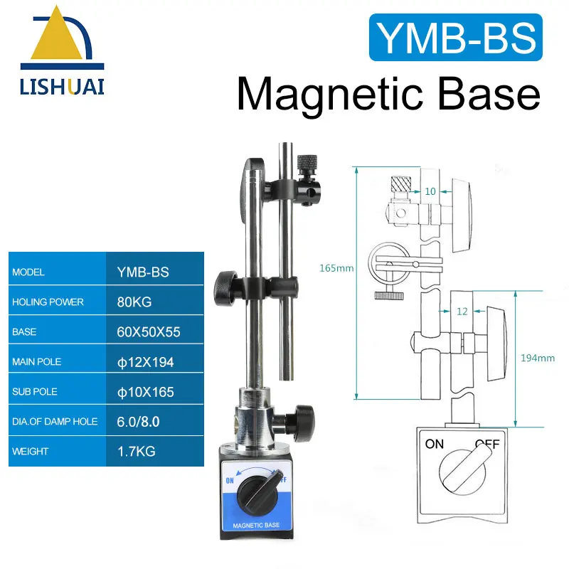 Imagem -06 - Suporte Base Magnética Dial Indicator Indicador Magnético Suporte Duplo Pólo Ajustável Força Magnética 80kg