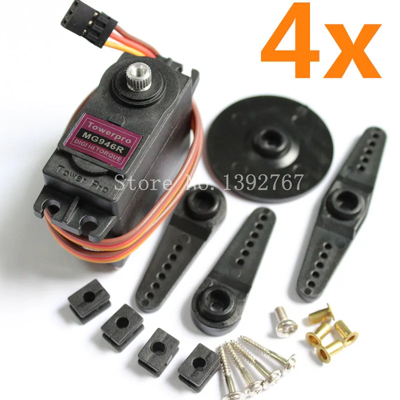 

4x Original Tower Pro Servo MG946R Digital Metal Gear High Torque 13kg With Bearing For RC Car RC Robot Boat rc helicopter