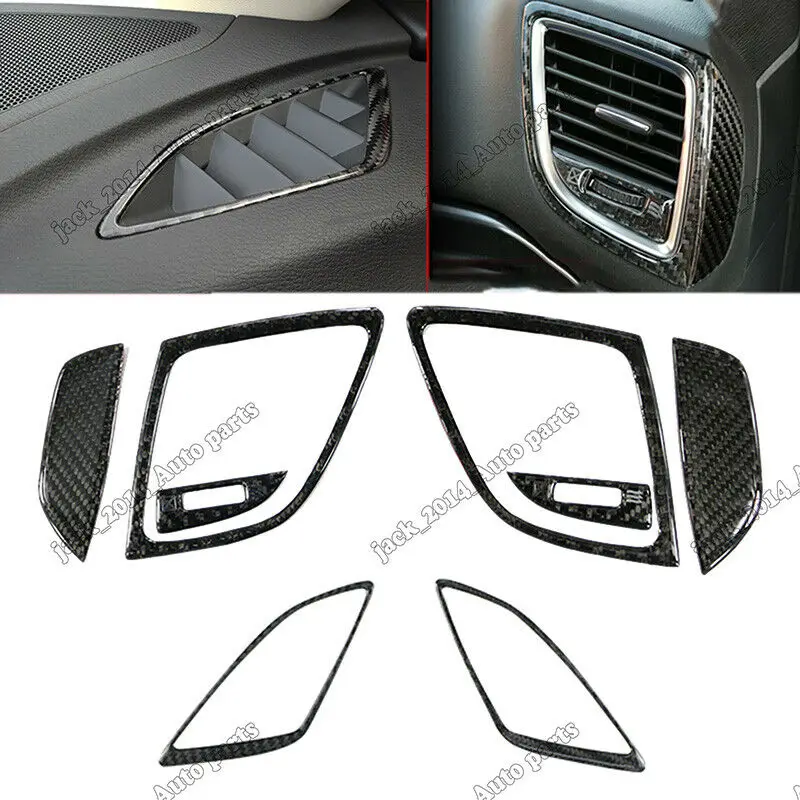 Real Carbon fiber Side Air Outlet Vent Frame Trim 8pcs For Mazda 3 Axela 2014-2018