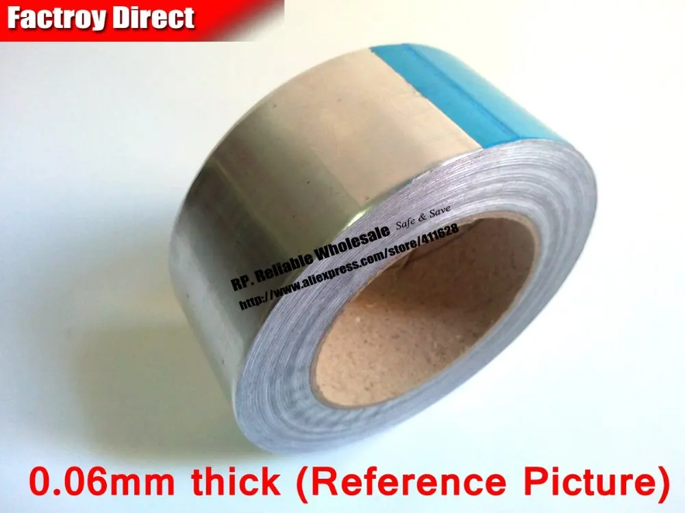 1x 40mm * 40M *0.06mm Sticky Aluminum Foil Paper Tape for BGA Soldering Small Electronic Components Masking EMI Shielding