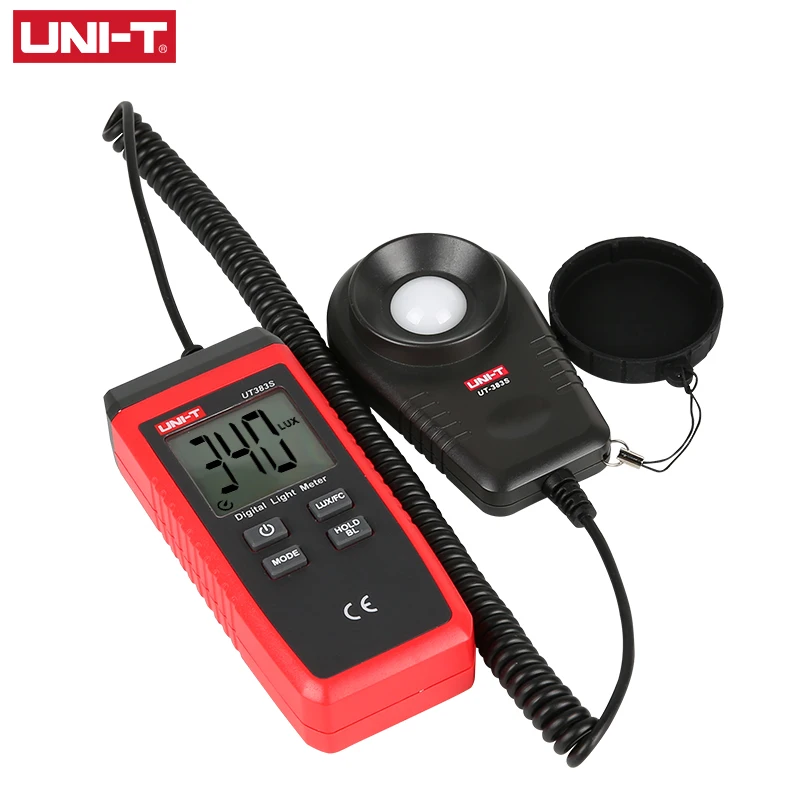 UNI-T UT383S Light Meter 200,000 LUX Digital Luxmeter Luminance Lux Fc Test Max Min Illuminometers Photometer