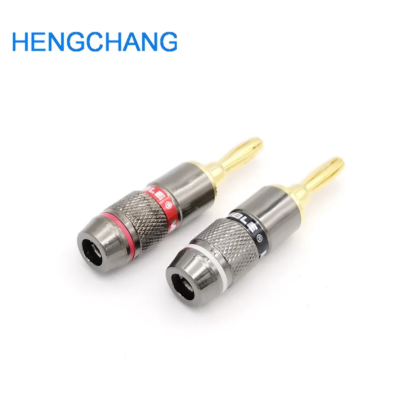 8 قطعة الموز موصل المكونات الموز الذكور الذهب مطلي المقابس ل 6 مللي متر كابل