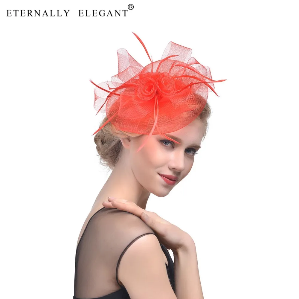 Fashion Vintage Feather headdress Wedding Hats For Women Vintage Hair clip For Dinner Party