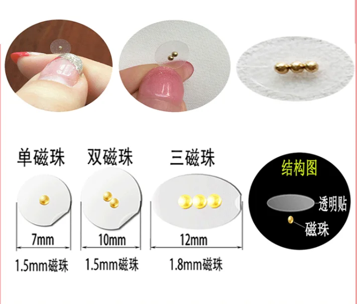 

Magnetic Bead /5 colors crystal ear Patch Transparent Tape Anti-allergic Magnetic therapy Ear Pressure Paste Ear Auriculotherapy