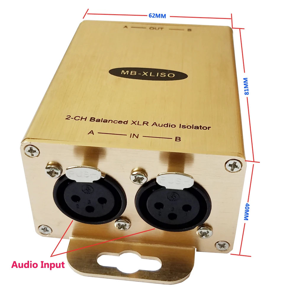 Professional Audio Ground Isolator Balanced XLR Audio Isolation Transformer Analog AES/EBU Signal Eliminate Noise  Hum Killer