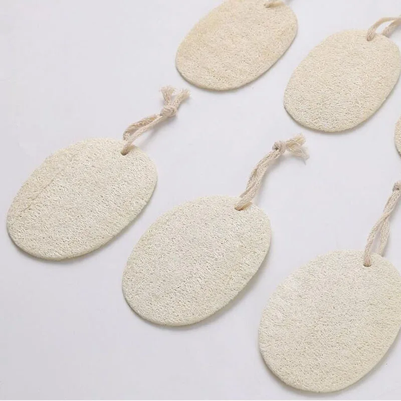 

200pcs Natural Loofah Sponge Bath Shower Body Exfoliator Scrubber Pads With Hanging Cotton Rope ZA5740