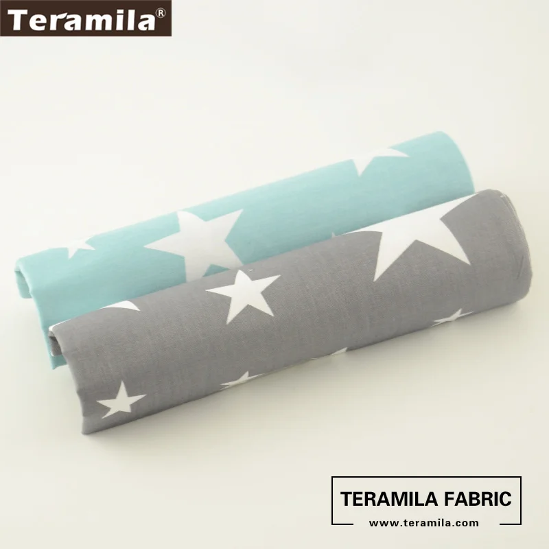 New Arrivals Grey And Blue Stars Style  Bedding Teramila Fabric Twill High Quality 2 pcs/lot 100% Cotton Home Textile 50cmx100cm