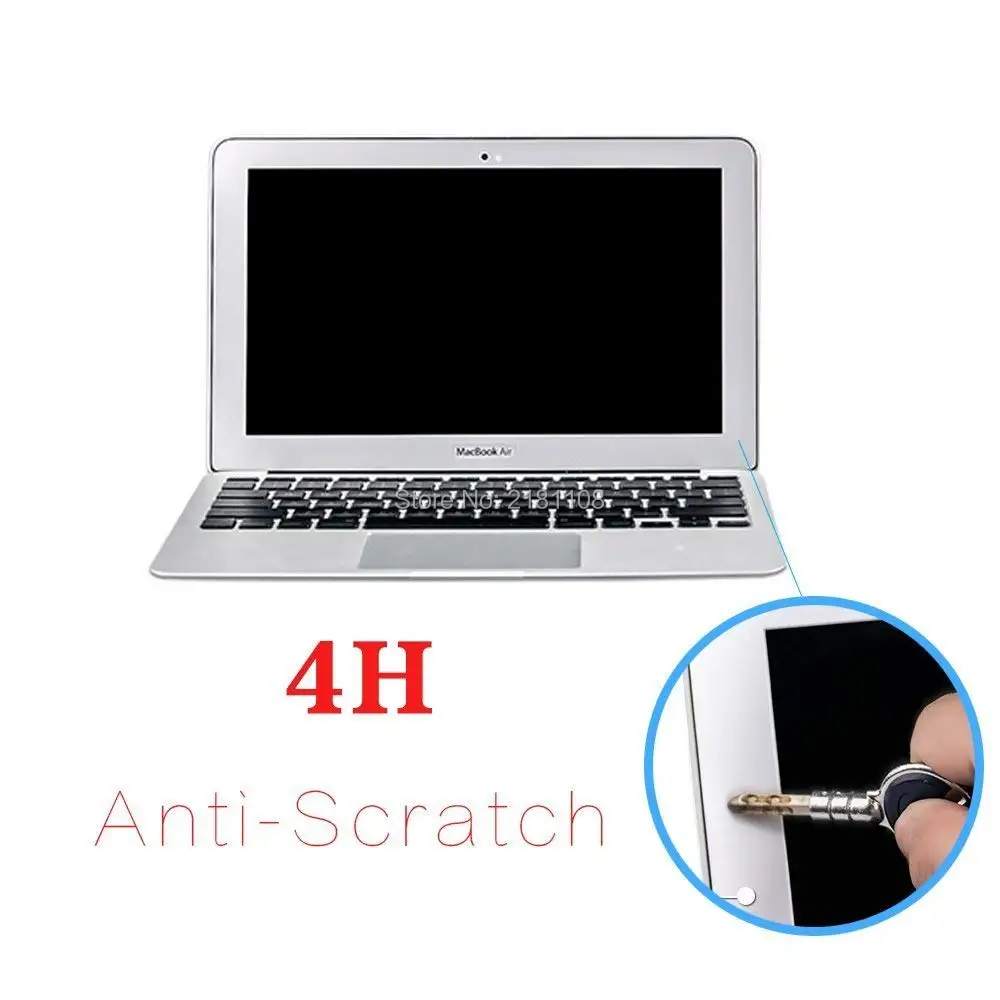Bubble Free LCD Screen Protector With Silver Frame For Apple Macbook Air 13.3\