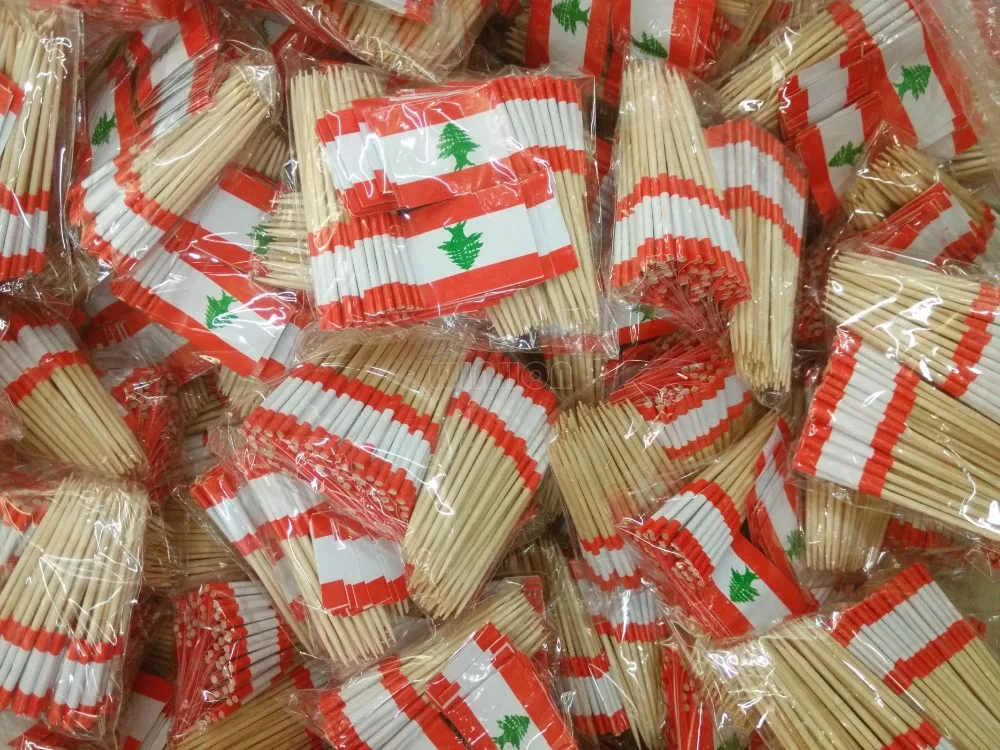 

Mini Lebanon Toothpick Flag 500 Packed Food Picks Dinner Cake Toothpicks Cupcake Decoration Fruit Cocktail Sticks Party Supplies