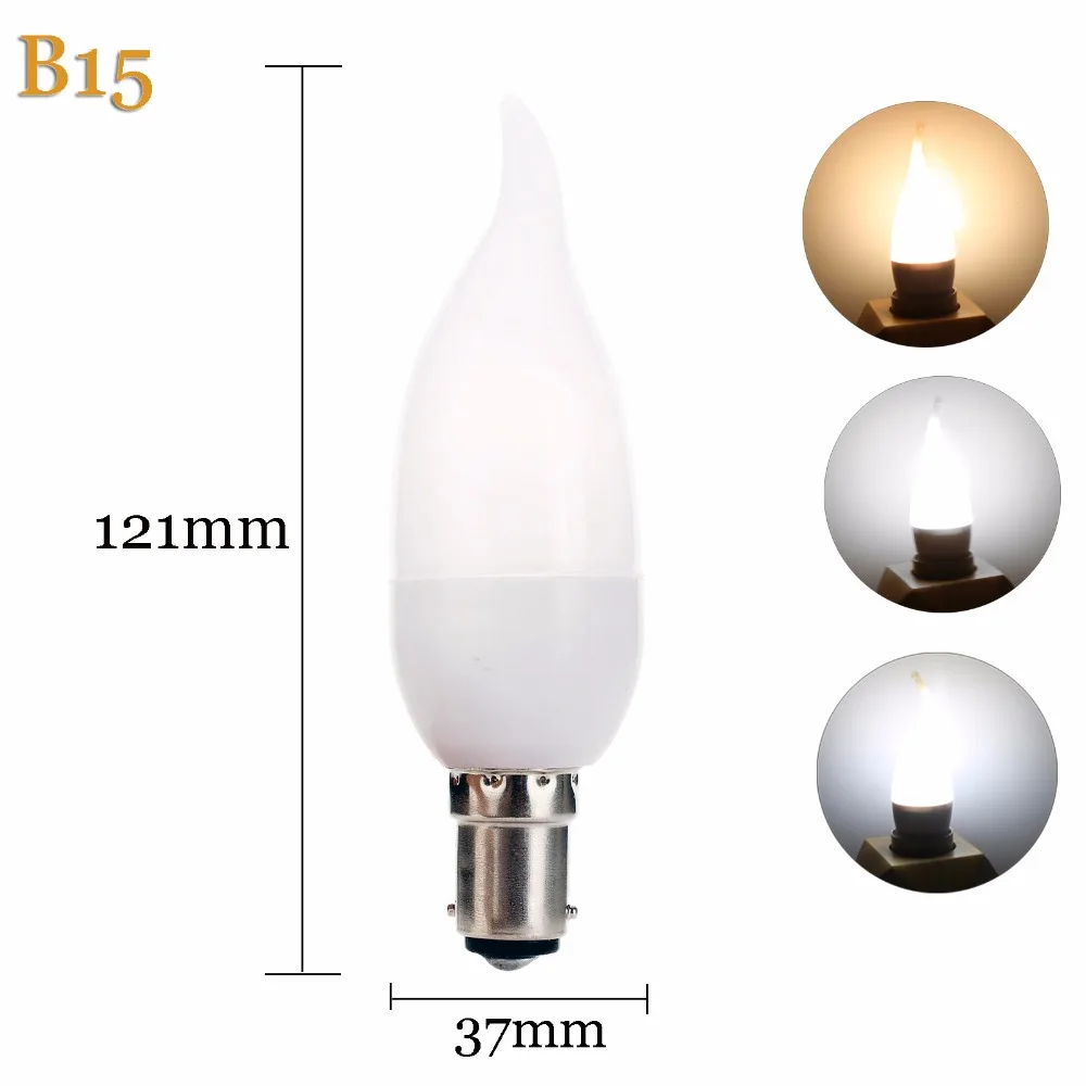 3W LED Bulb Lamp E12 E26 E27 E14 B22 B15 Flame Chandelier Candle Light 2835 SMD AC 220V 110V Led Corn Lights Home Decor