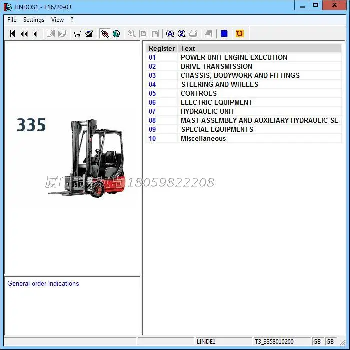 Linde forklift LINDOS Truck Diagnostic software